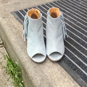 Peeptoe Fringe Bootie Women's Sandals